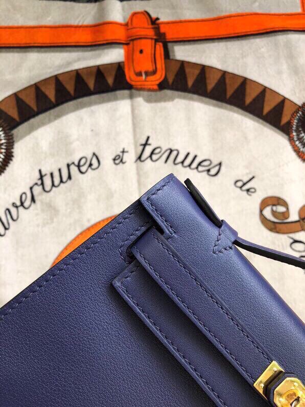 에르메스 미니 켈리백22 블루사파이어 금장 스위프트